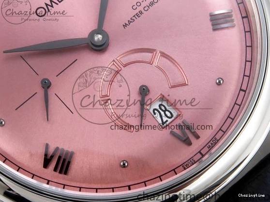 0421 AllSeason De Ville Power Reserve SS MKF 1:1 Best Edition Pink Dial on Black Leather Strap 7738